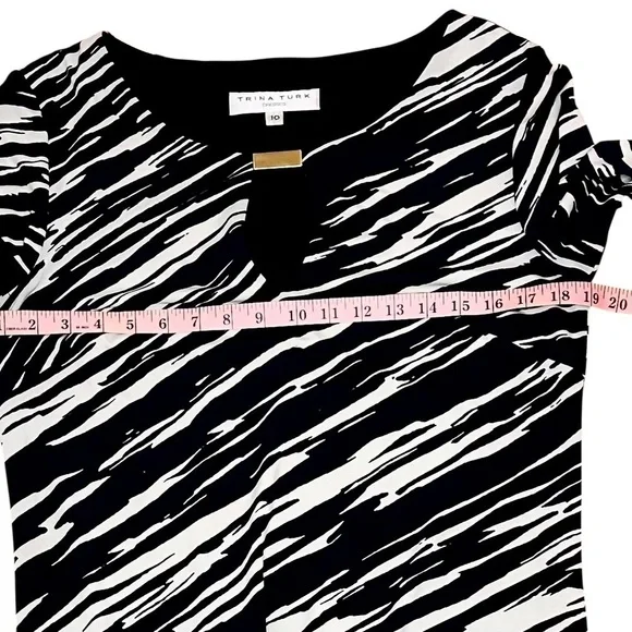 Trina Turk Black and White Long Sleeve Dress - Picture 10 of 11